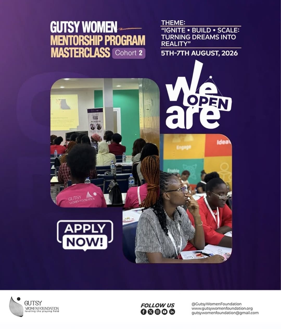 Gutsy Women Mentorship Program Masterclass Cohort 2 – 5th–7th August 2026